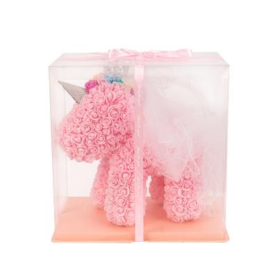 China PE Foam Flower Flower Unicorn Eternal PE Foam Rose Bear Christmas Gift For Girlfriend Valentine's Day Gift Eternal Flower for sale