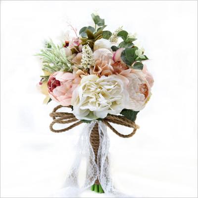 China Wedding new European and American outdoor style artificial turnout flowers bouquet wedding gifts for sale