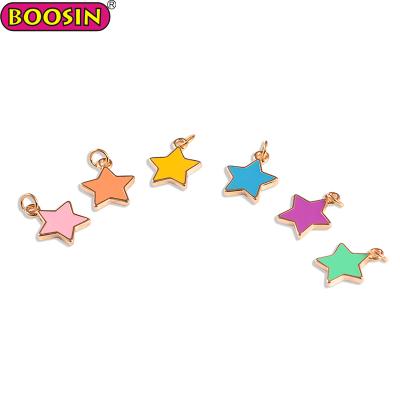 China Colorful ALLOY Metal Gold Enamel Star Charms Pendant For DIY Jewelry Making Accessories for sale