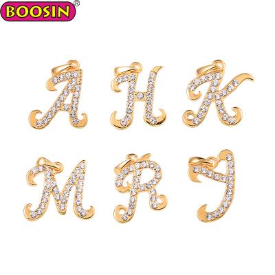 China ALLOY Custom Letter Crystal Initial DIY Alphabet Pendant Charm A to Z for sale