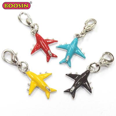 China TRENDY Colorful Metal Enamel Airplane Charms Wholesale Enamel Charms For Kids Jewelry Making for sale