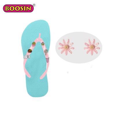 China Shoe Buckle Enamel Zinc Alloy Flower Charms High Quality Shoe Accessories Studs Flower Baby Shoe Charms for sale