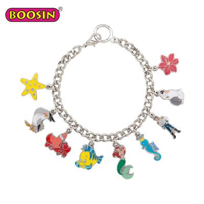 China High Quality Fashionable Fancy Nickel Silver Chain Cute Enamel Charms Bracelets For Sale for sale