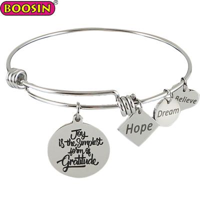 China Trendy Fashion Meaningful Couple Charms Adjustable Bangle Bracelets For Wedding for sale