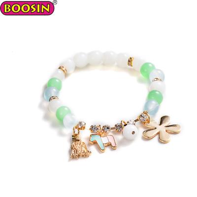 China Fashionable Multi Color Stretch Beads Charm Bangle Alibaba Bracelets for sale