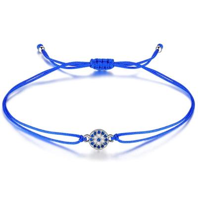 China Boosin TRENDY Crystal Evil Eye Bracelets Handmade with Blue String Adjustable Bracelet for sale