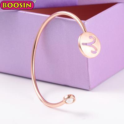 China Trendy Rose Gold Zodiac Sign Aries Cuff Bracelet Horoscope Astrology Bracelet with Birthstone for sale