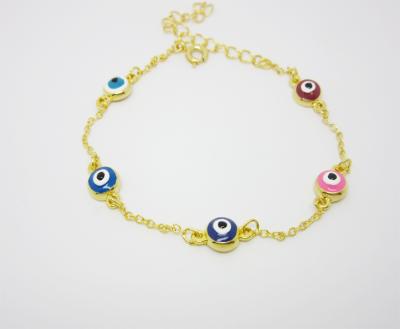 China FASHIONABLE Wholesale Kids Turkish Bracelet Baby Gold Color Multi Eye Charms For Bracelet Making for sale