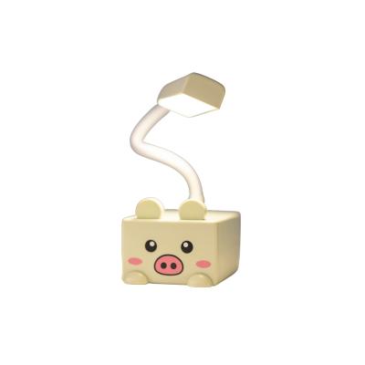 China Portable Decor 3d Nordic Cartoon Kawaii Eye-care Kids Led Reading Lamp Plug In Cute Pig Night Light Pet Switch Reading for sale