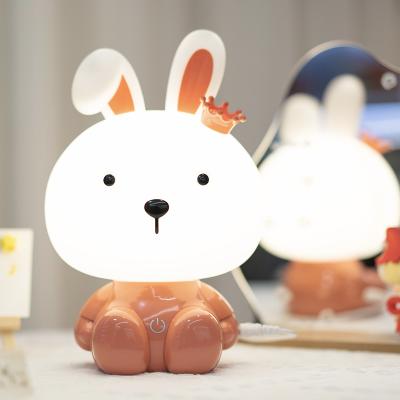 China Eco-friendly Popular Cute Cartoon Bunny Rabbit Night Light Bedside With Adjustable Sleep Lamp 3 Levels Baby LED Night Lamp for sale