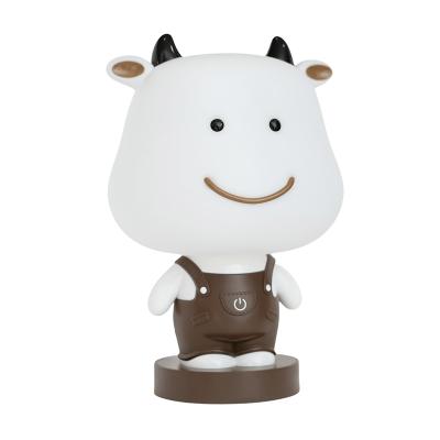 China Modern In Running Beautiful Creative Sleep Cow 3d Animal Lamp Led Night Light USB Touch Plug-in Sensor Lamp Decorative Bedside Bedroom for sale