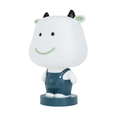 China Modern Popular Cute Cow Lamp Bedside Fill With Adjustable Sleep Lamp 3 Levels Night Light Cartoon Atmosphere Baby LED Night Light for sale