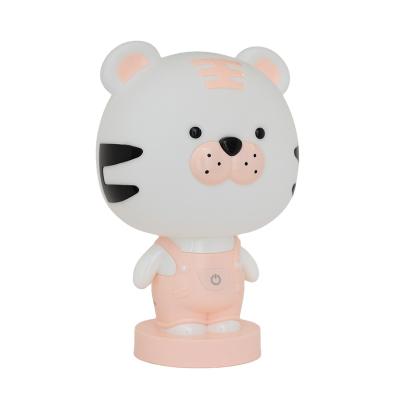 China Modern Gift TIger Cartoon Character Light Pink Animal Magnet Good Quality Kids USB Charging LED Table Lamp for sale