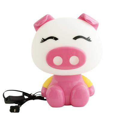 China Modern Children's Night Light Baby Sleep Bedside Lamp Manual Button Control Pig LED Lamp Pink Night Light for sale