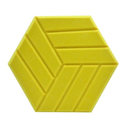 China 10mm Hexagon Acoustic Panel Felt PET Sound Absorbing Panels For Home Office Classroom for sale