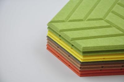 China Polyester Fiber Decorative Acoustic Hexagon Panels For Walls Sound Absorbing for sale