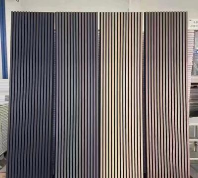 China Soundproof Akupanel Black Oak Acoustic Slat Wall Panels For Interior Wall Decoration for sale