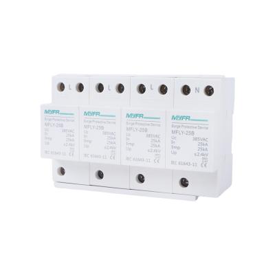 China MFLY-4P AC 220V 25KA Surge Protector Device 4 Post SPD MFLY-4P-25B+C2.4KV-385VAC for sale