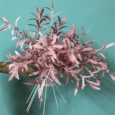 China Environmental Friendly Professional Simulation 10 Fork Maker Olive Leaves, Decorative Artificial Olive Branch for sale