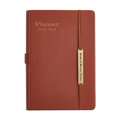 China Printed Custom 2023 A5 leather notebook with elastic band pu leather diary notebook personalized notebook for sale