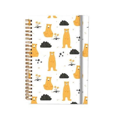 China Spiral manufacturer custom spiral kawaii kraft stationary notepad journal notebook for sale