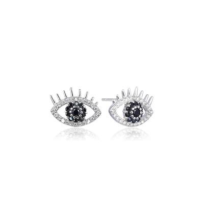 China TRENDY Morden Style Personalized eye shape Design Fine Jewelry 925 Sterling Silver Earrings for birthday gift for sale