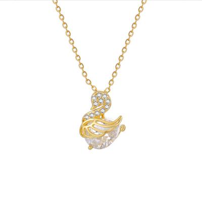 China Cute Best Price Fashion Jewelry 925 Sterling Silver Swan Shape Pendant Women Necklace For Party Gifts for sale