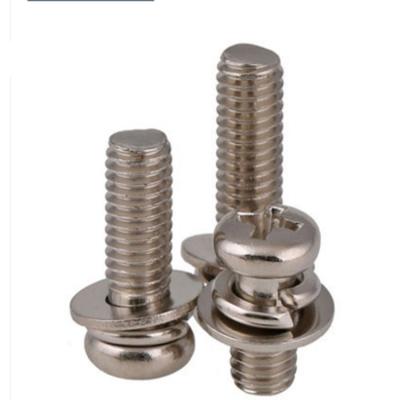 China Pan Head Combination Set Screws SEMS Standard Pan DIN Three Part Screw Fastener for sale