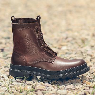 China Breathable Genuine Leather Winter Shoes High Top Warm Outdoor Boots For Men for sale