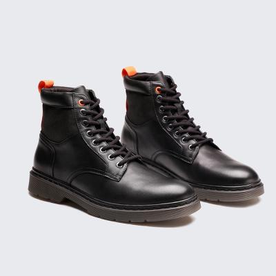 China Winter Breathable Flat High Fashion Ankle Black Leather Casual Boots For Men for sale