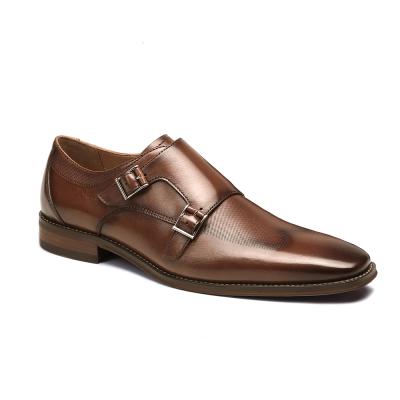 China Deodorization Designers Dress Formal Men's Double Handmade Leather Monk Strap Shoes for sale