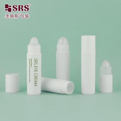 China 20ml White Plastic Roll On Bottle for Essential Oil or Perfume with Screw on Cap and Smooth Surface for sale