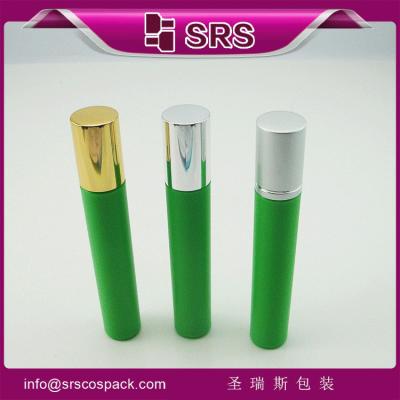 China 15ml Green Plastic Roll On Bottle With Stainless Steel Ball for sale