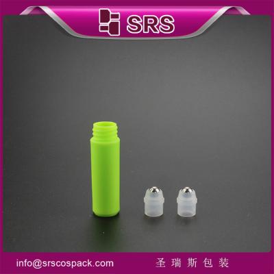 China Green Plastic Roll On Bottle with Secure Seal Pharmaceutical Grade Leak proof 5ml Perfume Roller Bottle for sale