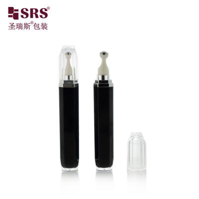 China L002-15/20ML Black Acrylic Eye Roller Bottle Octagan Shaped With Steel Ball for sale