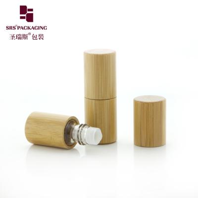 China BG-2ML Real Natural Bamboo Roll On Bottle Inner Glass Bottle For Aroma Perfume Oil Glass Roller Ball Applicator for sale