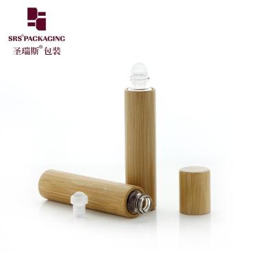 China BG(G)-8ML Aromatheropy Glass Bamboo Empty Bottle For Oil Blends Glass Roller Ball Applicator For Perfume Wholesale for sale