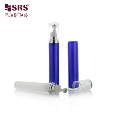 China LR001-15/20ML Acrylic Roller Bottle Blue Spraying Colored With Shiny Silver Shoudler for sale