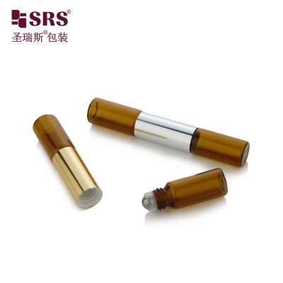 China SGB2-5+5ML Dual Side Tube Perfume Oi Glass Roller Bottle With Stainless Steel Ball for sale