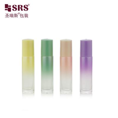 China BLPM-10ML round shape gradient Pastel Color Design Glass roller bottle metal ball applicator for aroma oil blends for sale