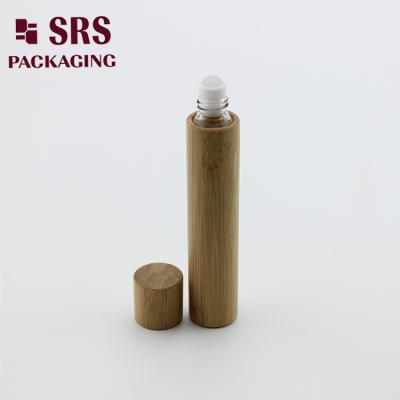 China SRS 15ml bamboo roller ball bottle, bamboo glass essential oil bottle for sale