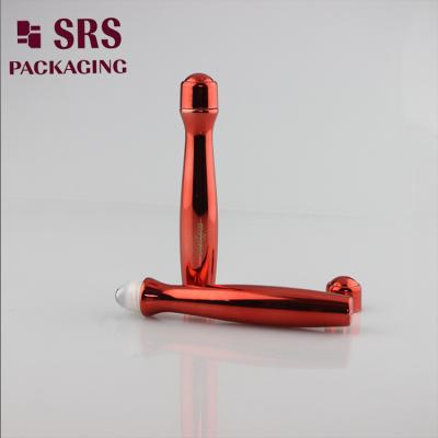 China SRS packaging plastic eye serum 15ml red color PETG roll on bottle à venda