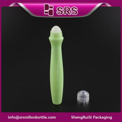 China SRS packaging plastic 15ml green color PETG roll on bottle with plastic ball à venda