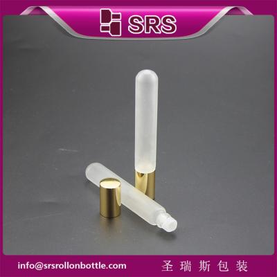 China SRS 10ml forst glass roll on essential bottle with gold aluminum cap à venda