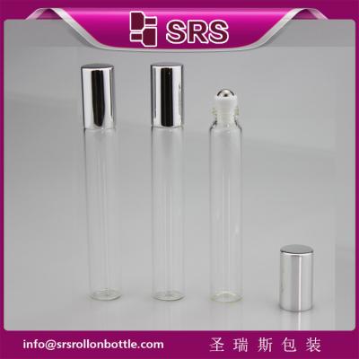 China SRS 10ml clear color glass roller ball bottle with silver aluminum cap à venda