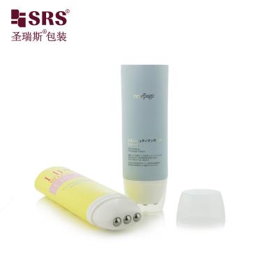 China Bright Yellow Empty Roller Ball Tube D50mm For Cosmetics Tail Filling Type for sale