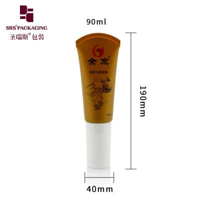 China Muddy Brown Custom PE Cosmetic Tube D40mm With 5 Roller Balls Tail Sealed for sale