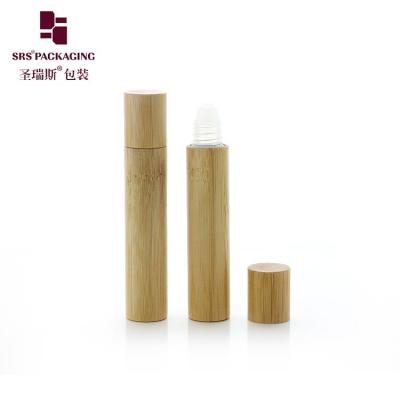 China BPP-8ML Natural Bamboo Wooden Cap Plastic Roller Bottle For Personal Care Packaging for sale