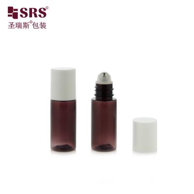 China PET18-15ML 20ML Translucent Purple PET Plastic Roller Bottle For Aftershave Serum for sale