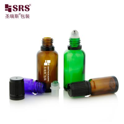 China BLPF-30ML Essential Oil Glass Empty Roller Ball Container With Tamper Evident Cap for sale